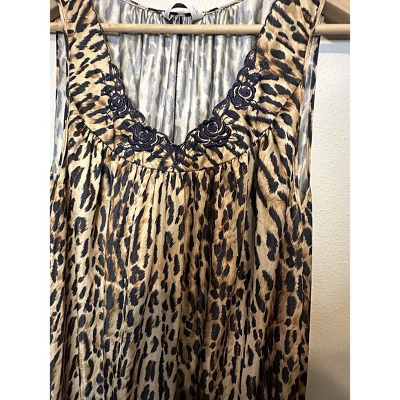 Vintage Shadowline Leopard Print Long, Maxi Gown, Mumu, 1970s House Dress - Picture 1 of 8